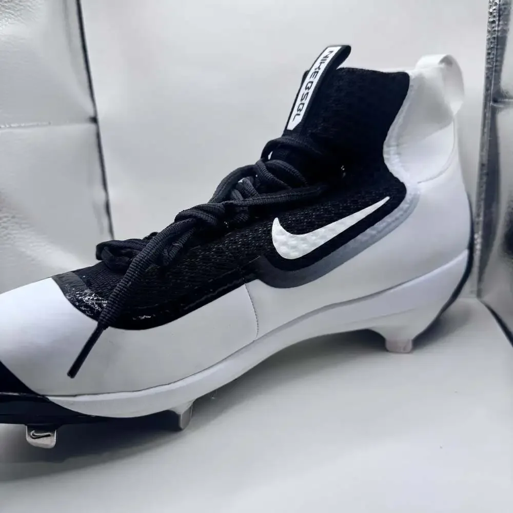Nike Air Huarache 2K Filth Elite Mid Metal Baseball Cleats, Black/White